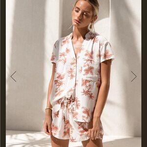 Piyama Maggie Pajama Set - Vintage Palm -Sunset Size Medium